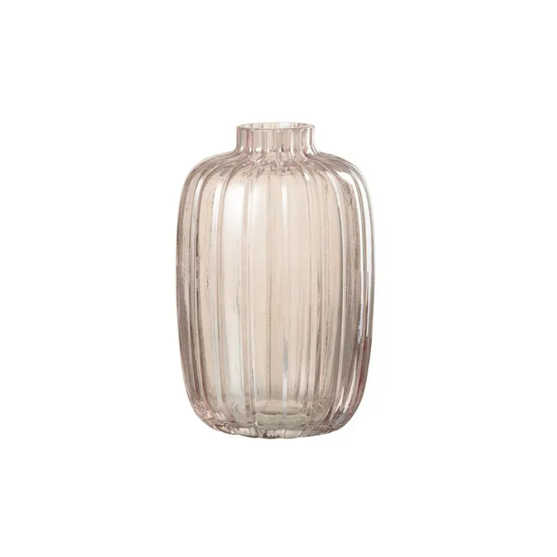 VASE EN VERRE FUME ROSE